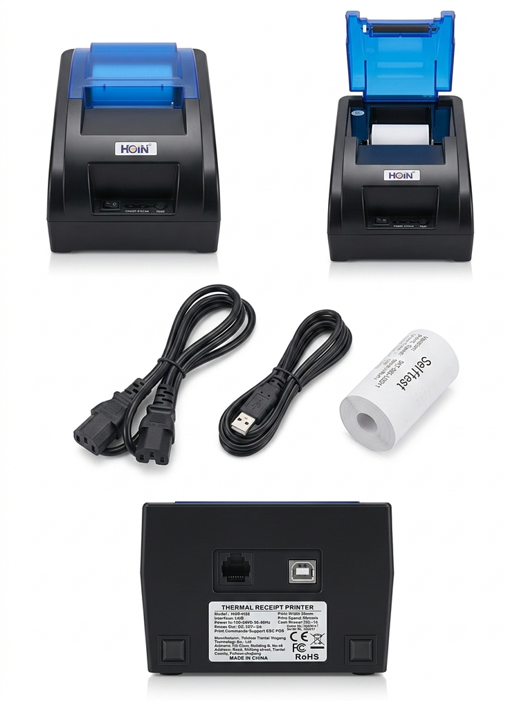 IMPRESORA TERMICA POS HOIN 58MM CON CAPACIDAD DE CAJON MONEDERO 1