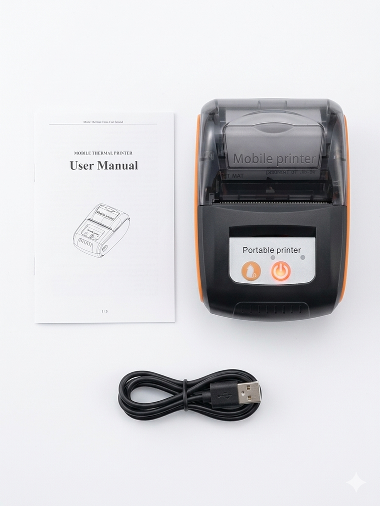 IMPRESORA TERMICA PORTATIL RECIBOS 58 MM COLORES RECARGABLE BT 3