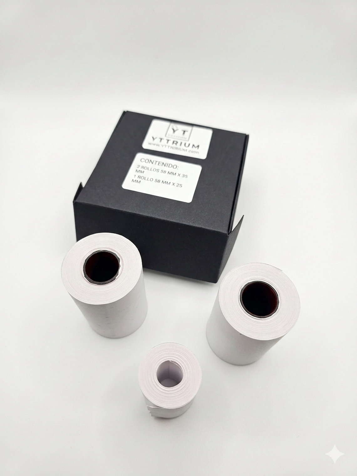 ROLLO PAPEL TERMICO CAJA X 2 UNIDADES 58 MM X 35 MM + 1 ROLLO 58 MM X 25 MM 2