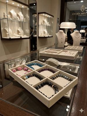 BANDEJAS EN TERCIOPELO DE 21X12 CM PARTICIONADA