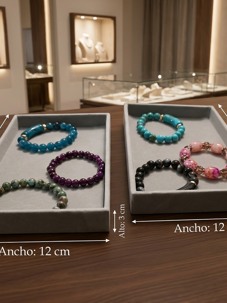 BANDEJAS DE TERCIOPELO LISAS DE 21X12 CM PARA EXHIBIR JOYAS 1