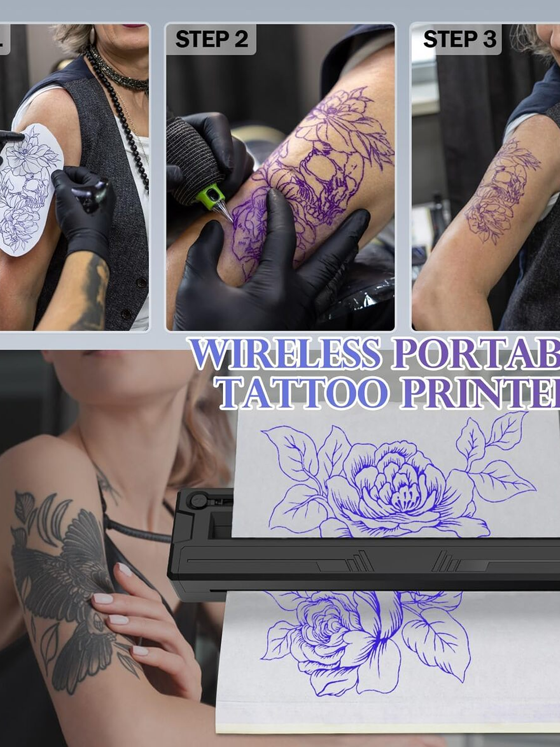 IMPRESORA DE TATUAJES TATOO STENCIL PRINTER TERMICO M8 8