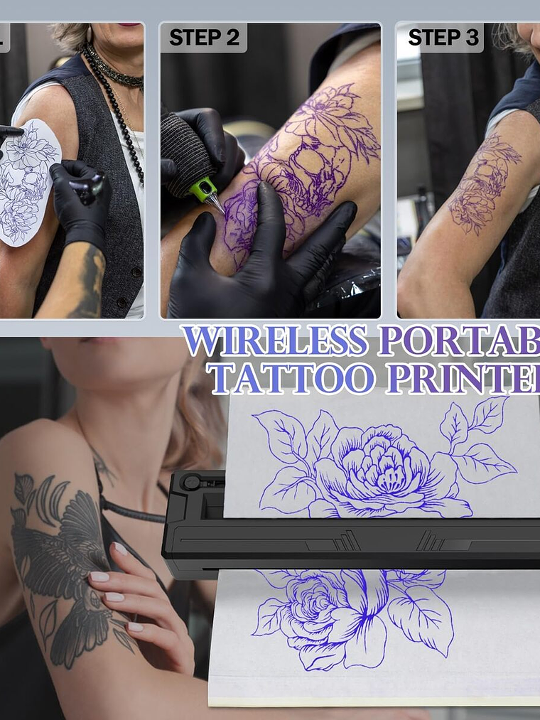 IMPRESORA DE TATUAJES TATOO STENCIL PRINTER TERMICO M8 8