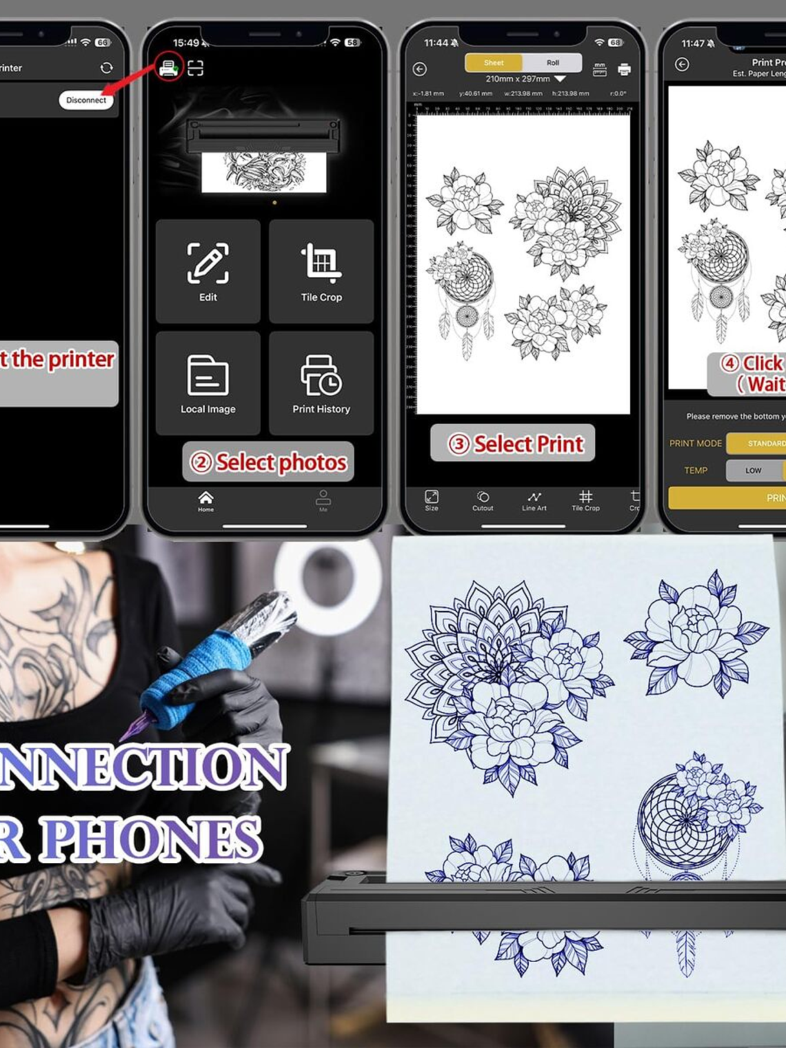 IMPRESORA DE TATUAJES TATOO STENCIL PRINTER TERMICO M8 9