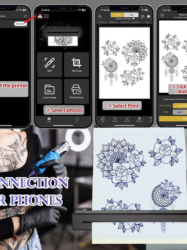 IMPRESORA DE TATUAJES TATOO STENCIL PRINTER TERMICO M8 9