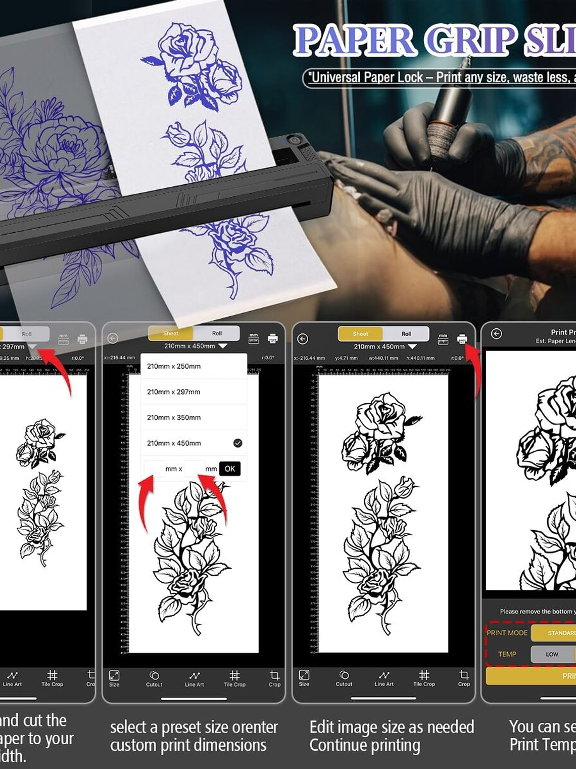 IMPRESORA DE TATUAJES TATOO STENCIL PRINTER TERMICO M8 10