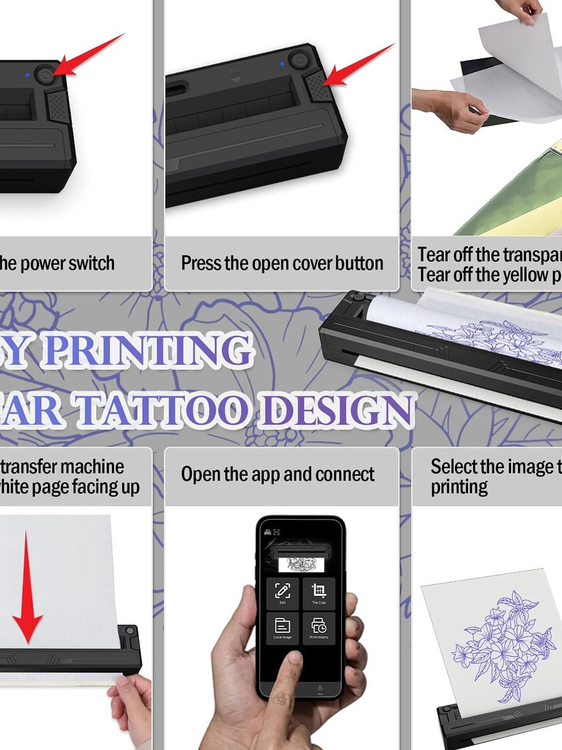 IMPRESORA DE TATUAJES TATOO STENCIL PRINTER TERMICO M8 11