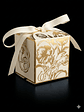 CAJA CARTON DORADA Y BEIGE ELEGANTE 7X7X7 CMS CON CINTA EN SATIN DE AMARRE - thumbnail 3