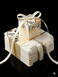 CAJA CARTON DORADA Y BEIGE ELEGANTE 7X7X7 CMS CON CINTA EN SATIN DE AMARRE - thumbnail 2