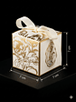 CAJA CARTON DORADA Y BEIGE ELEGANTE 7X7X7 CMS CON CINTA EN SATIN DE AMARRE - thumbnail 1