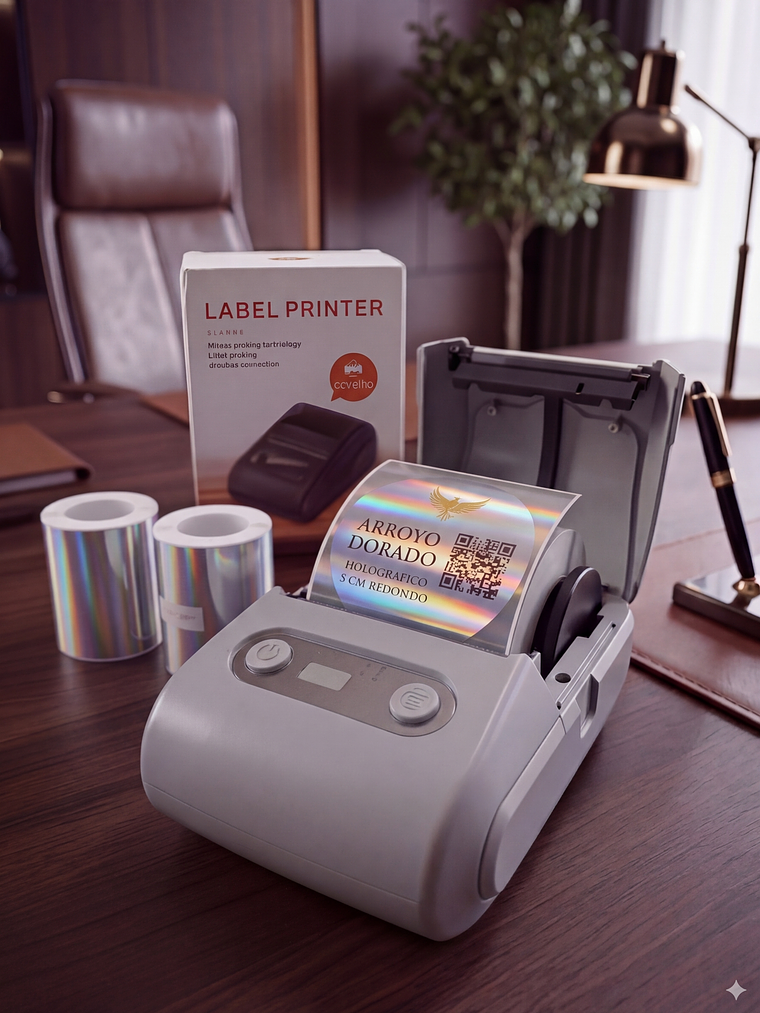 STICKER HOLOGRAFICO TERMICO REDONDO 5 CM X 120 UNIDADES  6