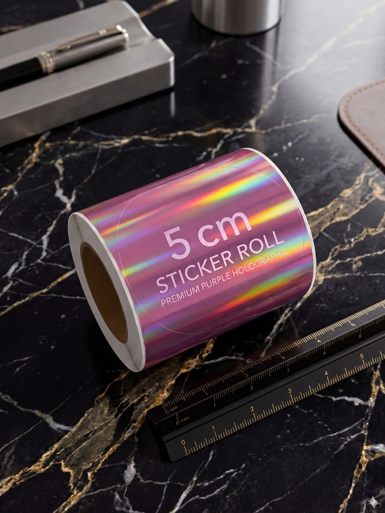 STICKER HOLOGRAFICO TERMICO REDONDO 5 CM X 120 UNIDADES  2