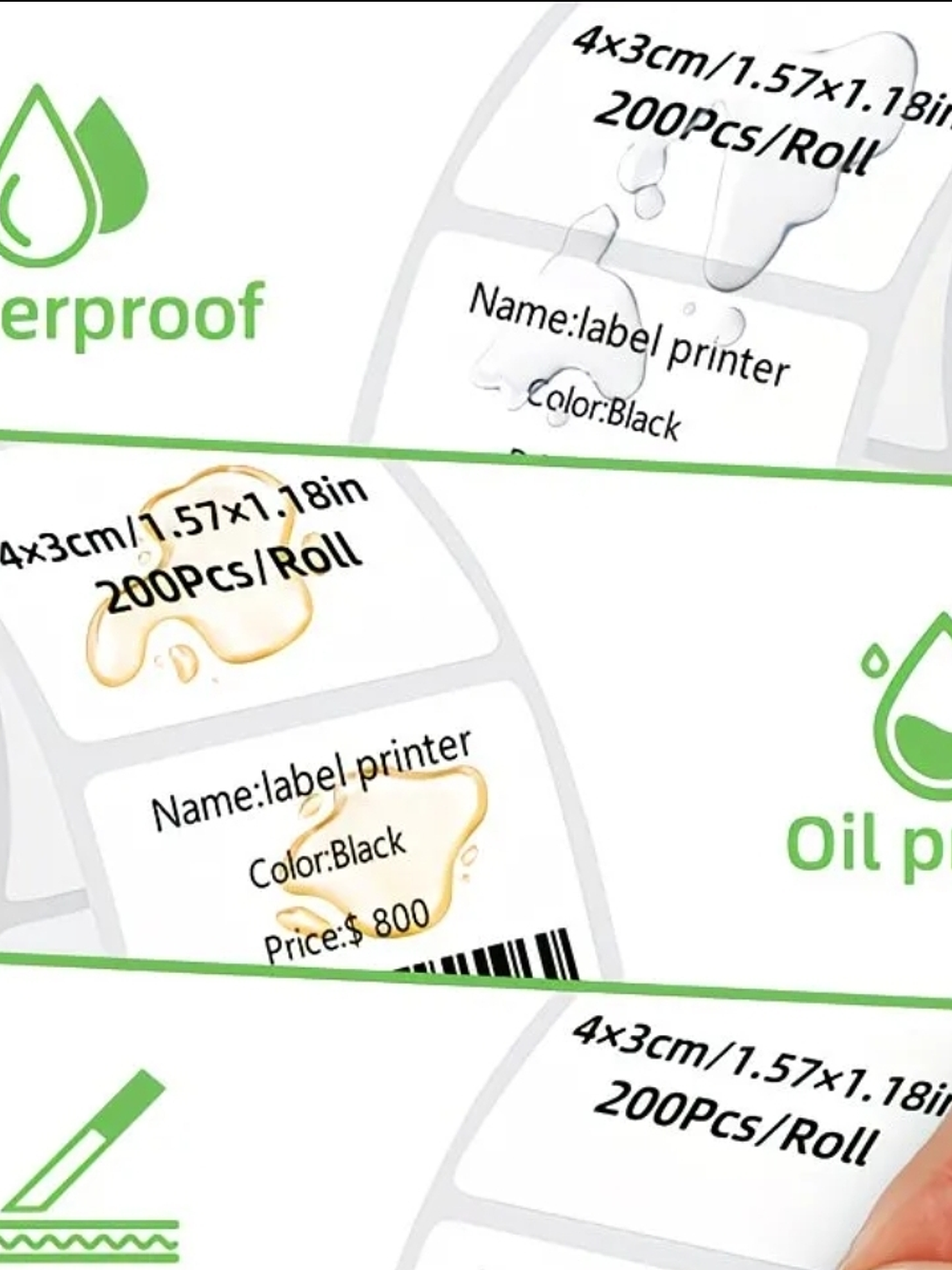 STICKER TERMICO BLANCO 40X30 MM ROLLO X 200 UNIDADES 3