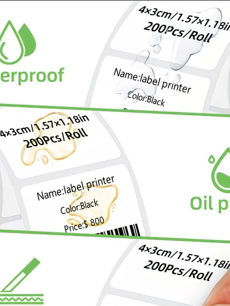 STICKER TERMICO BLANCO 40X30 MM ROLLO X 200 UNIDADES 3