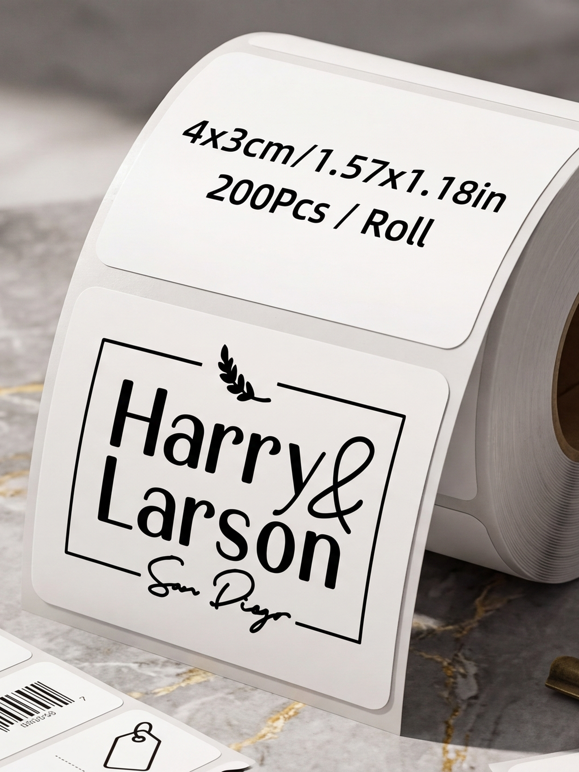 STICKER TERMICO BLANCO 40X30 MM ROLLO X 200 UNIDADES 1