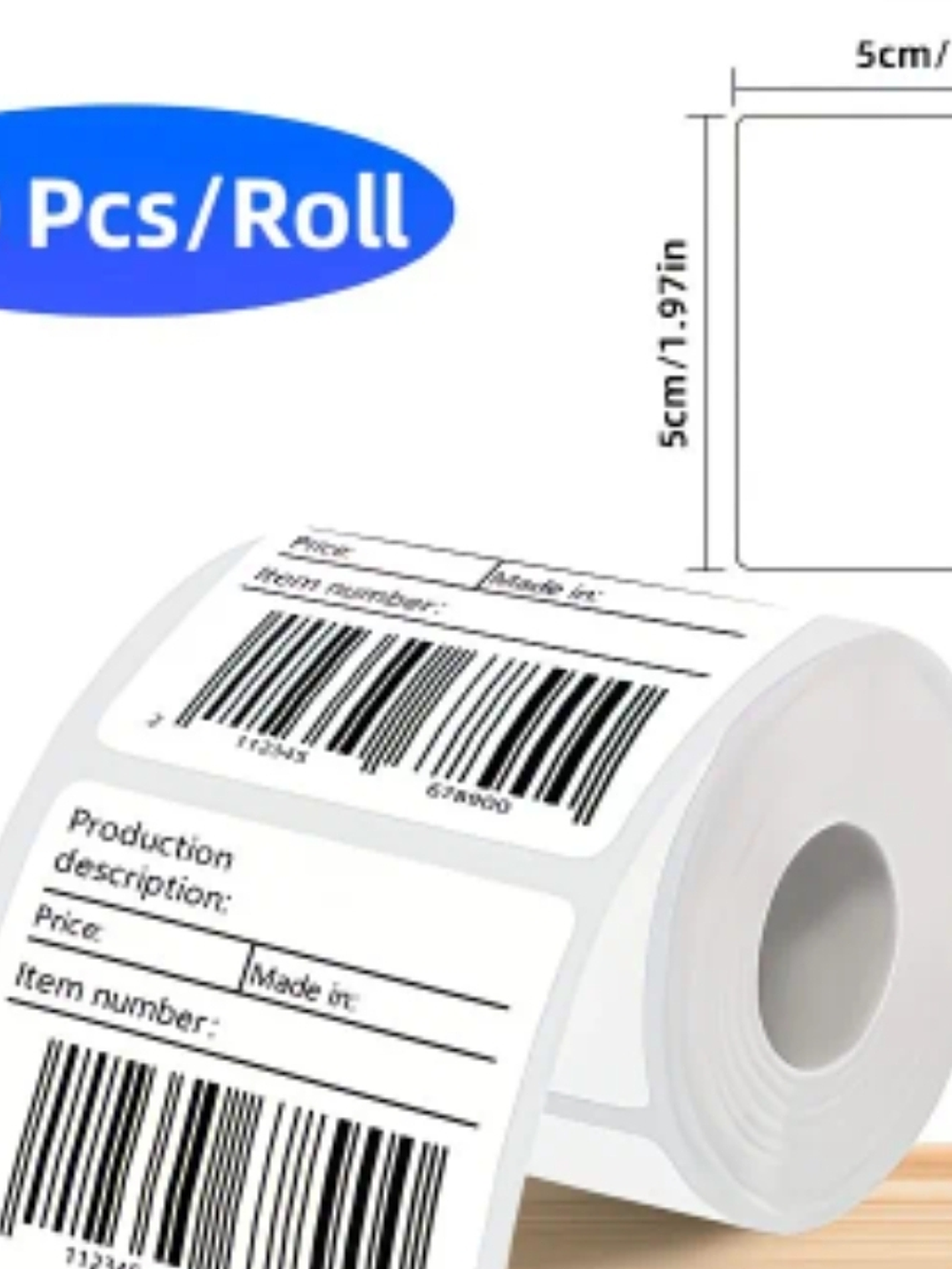 STICKER TERMICO BLANCO 50X50 MM ROLLO X 250 UNIDADES 1