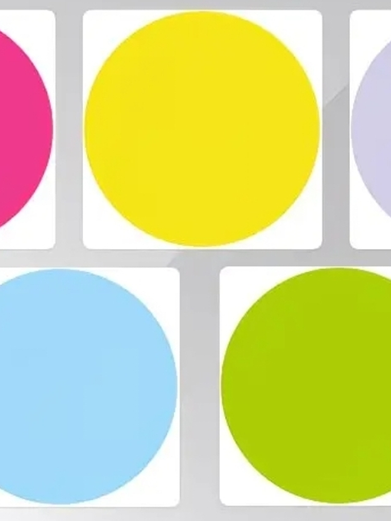 STIKCER TERMICO MATE COLORES REDONDO 3 CM ROLLO X 210 UND 3