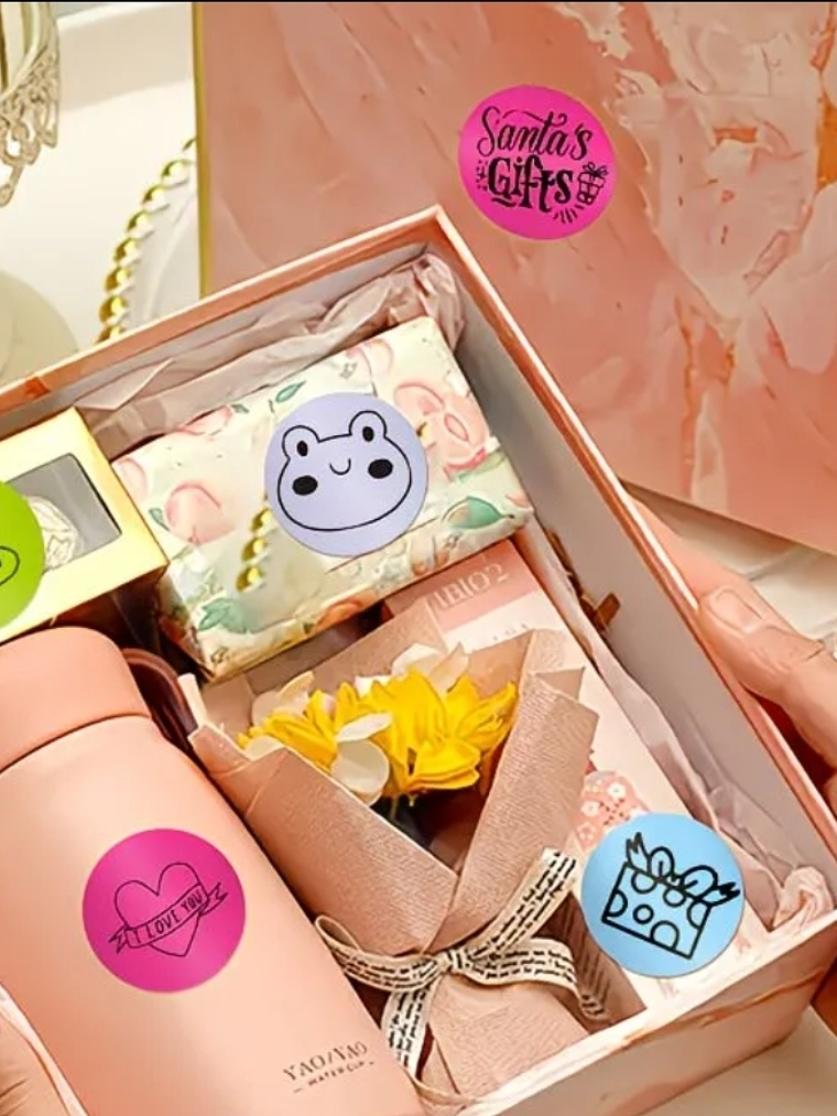 STIKCER TERMICO MATE COLORES REDONDO 3 CM ROLLO X 210 UND 4