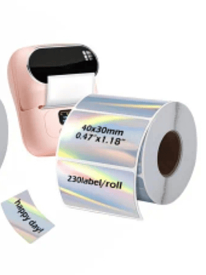 ROLLO STICKER PLATEADO VINILO 40X30 DE 230 UNIDADES