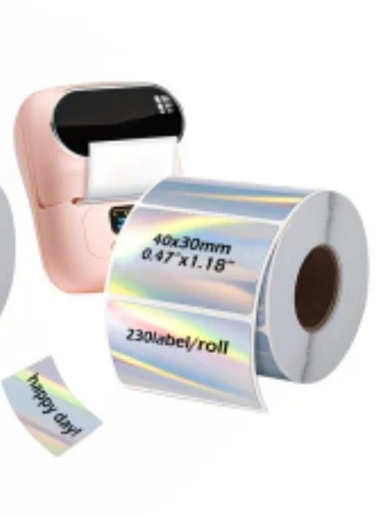 ROLLO STICKER PLATEADO VINILO 40X30 DE 230 UNIDADES 1