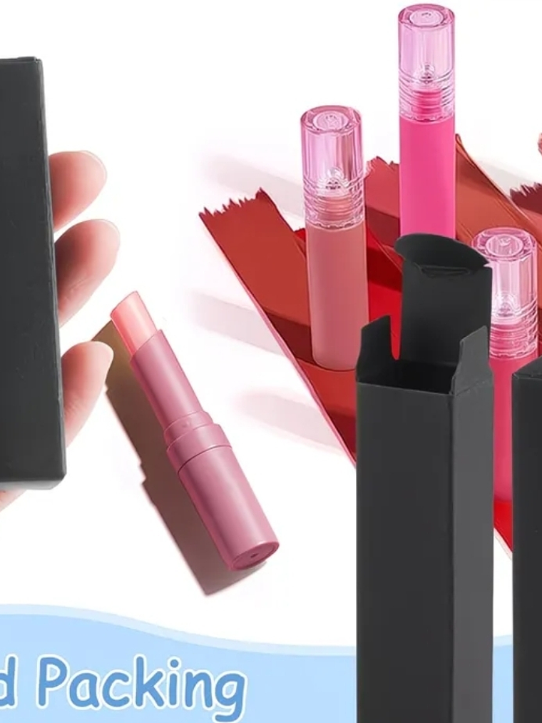 CAJA PARA LABIALES O PERFUMEROS 2X2X8.5 CMS NEGRA Y KRAFT 1