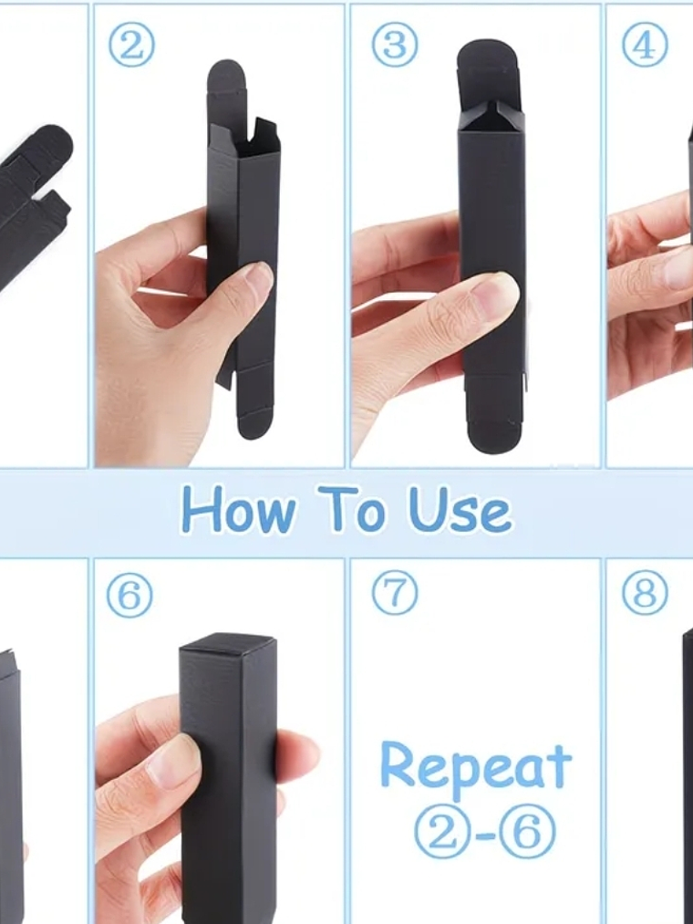 CAJA PARA LABIALES O PERFUMEROS 2X2X8.5 CMS NEGRA Y KRAFT 3