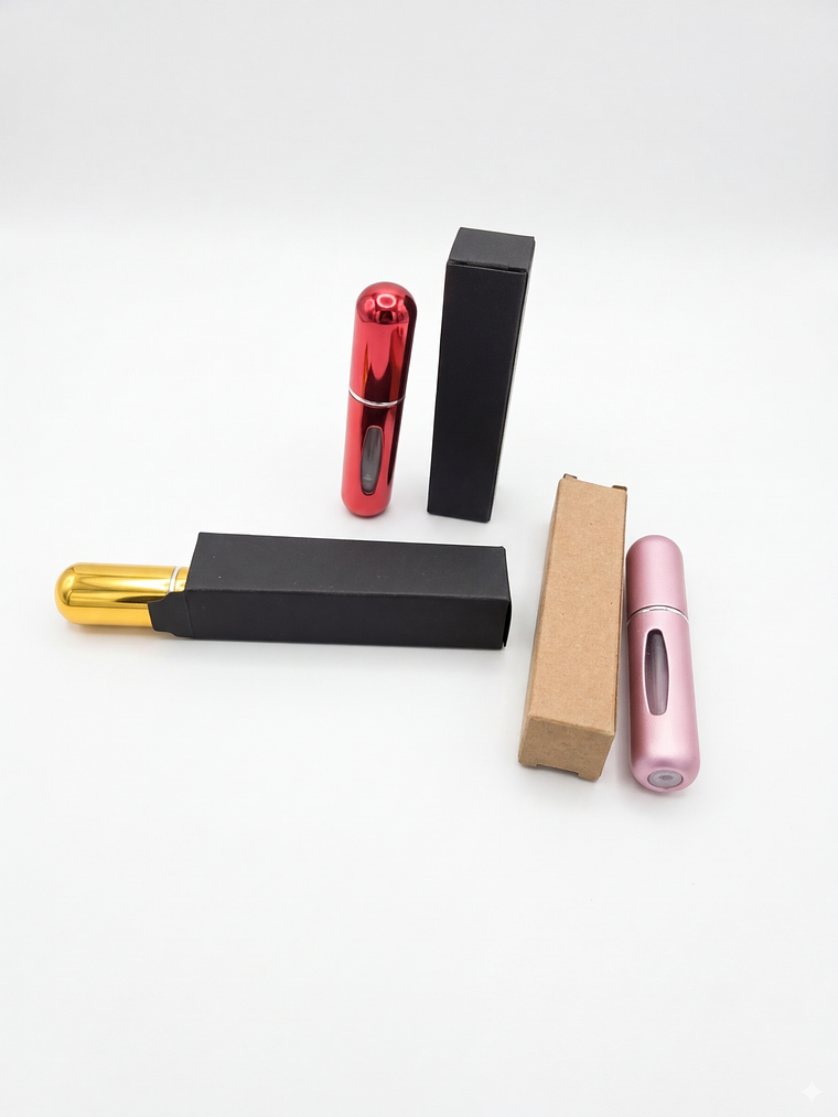 CAJA PARA LABIALES O PERFUMEROS 2X2X8.5 CMS NEGRA Y KRAFT 7