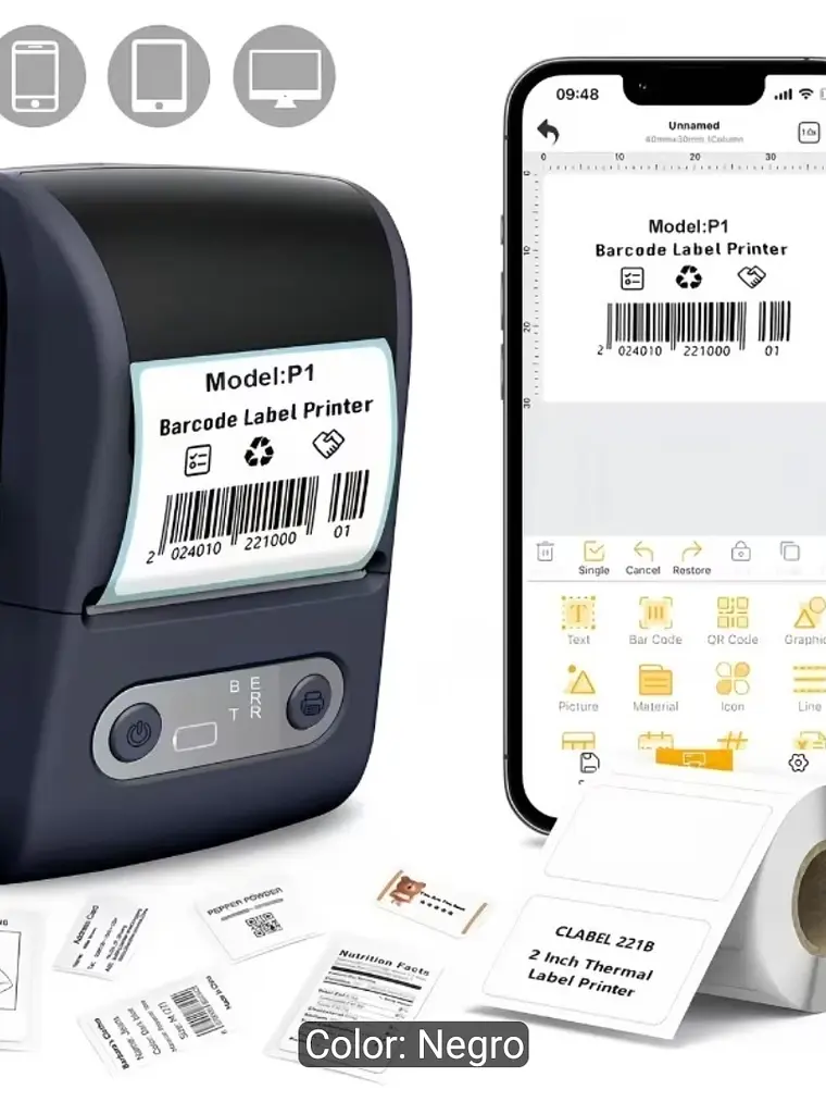 Impresora Termica Portatil bluetooth inalámbrica P1 1