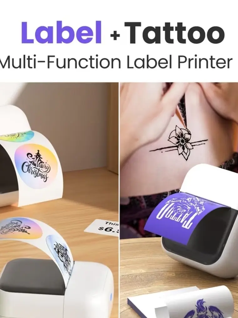 Impresora portatil Termica C50 para tatuajes papel hectografico y papel 58 mm y papel de sticker 4