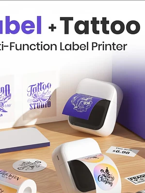 Impresora portatil Termica C50 para tatuajes papel hectografico y papel 58 mm y papel de sticker