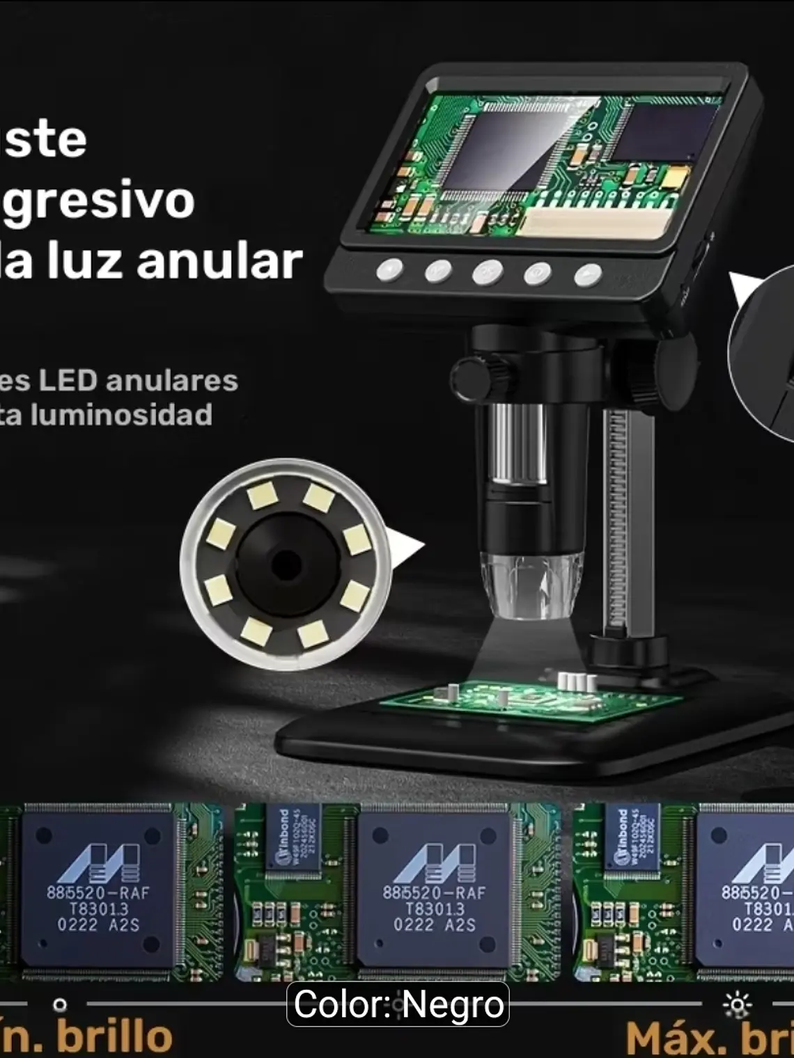MICROSCOPIO DIGITAL LCD HD 10.92 CM ZOOM 1-1000X 2
