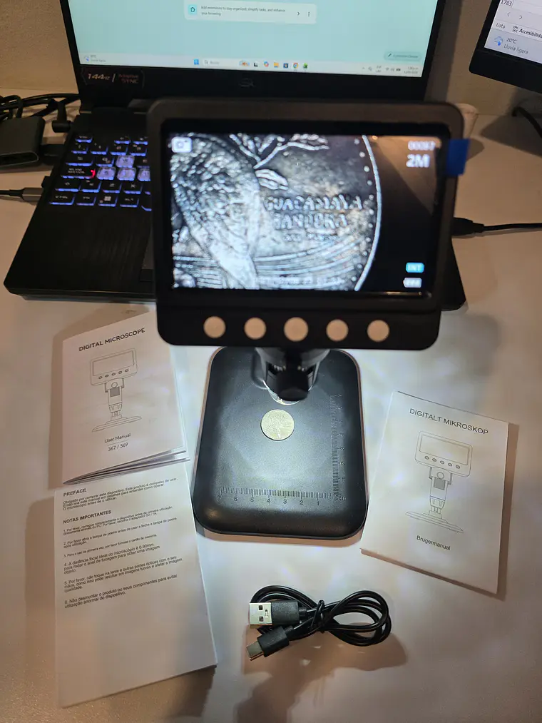 MICROSCOPIO DIGITAL LCD HD 10.92 CM ZOOM 1-1000X 10