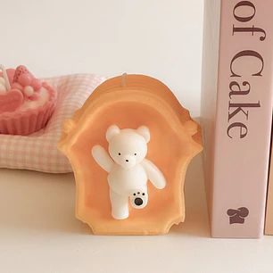 Teddy Frame Candle Yellow🧸✨