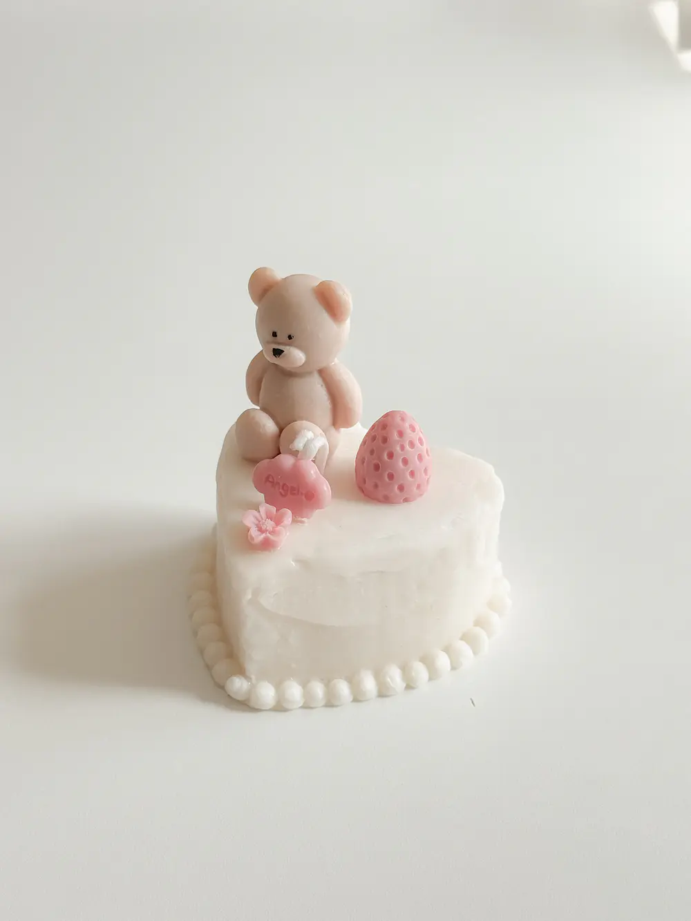 Teddy Angel Cake Candle 1
