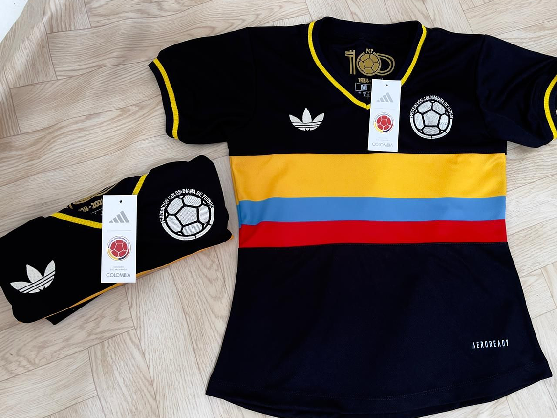 Camiseta Colombia Edicion Especial 100 Aniversario Negro 2024-2025 2