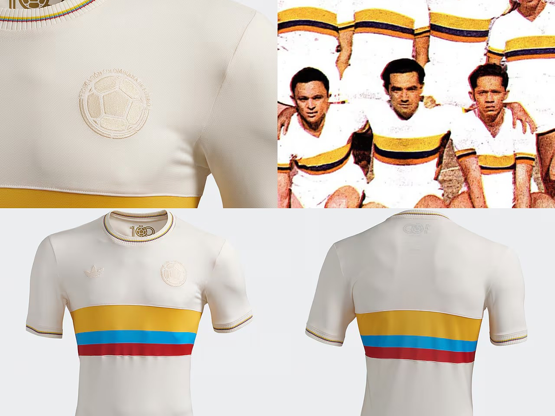 Camiseta Colombia Edicion Especial 100 Aniversario BLANCA 2024-2025 11