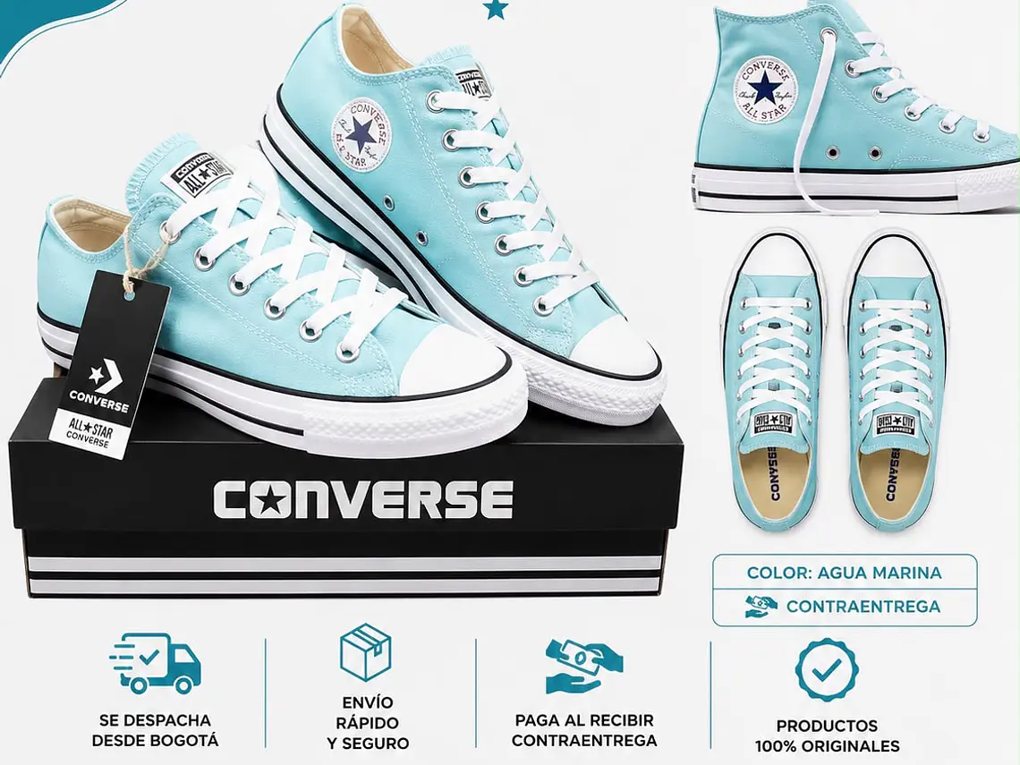 ZAPATILLA TENIS CONVERSE CHUCK TAYLOR ALL STAR UNISEX- AZUL  CELESTE 1