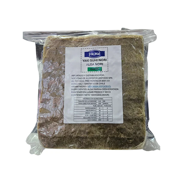 Alga Nori Green ECO 100 Hojas