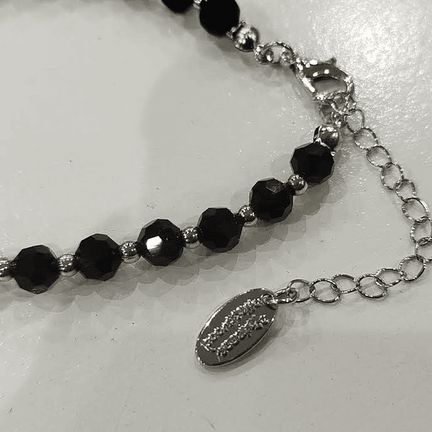 [COLLAR VW] Collar bootleg VIVIENNE WESTWOOD ( orb negro brillante con circones, cadena) 2