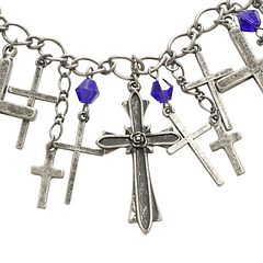 [Moi-même-Moitié] M+ROSE × Cross Bracelet (SILVER x BLUE)