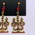 [Moi-même-Moitié] Crystal Candelabra Pierced Earrings (RED) 2