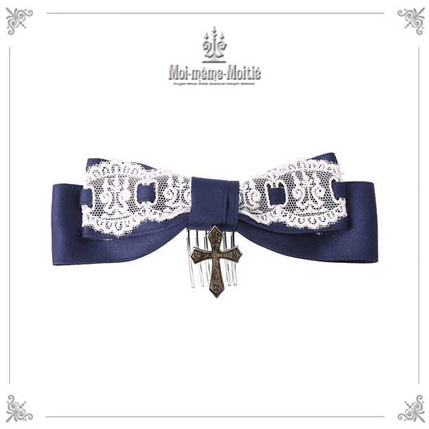 [Moi-même-Moitié] Cross Logo Charm Ribbon Comb 1