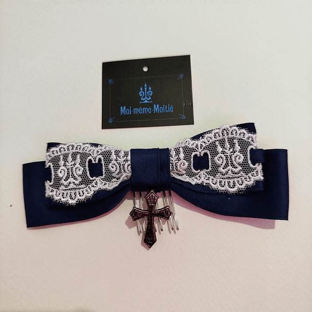 [Moi-même-Moitié] Cross Logo Charm Ribbon Comb 3