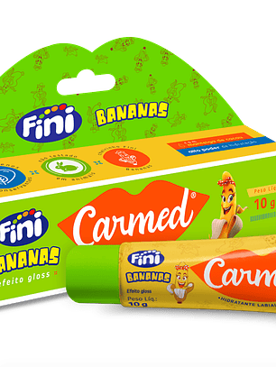Fini Bananas Hidratante Labial Incolor Efeito Gloss - Carmed