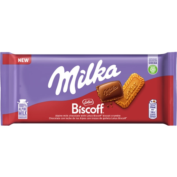 Tablete Chocolate Biscoff MILKA 90g 1