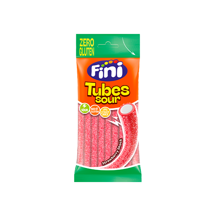 Gomas Fini Tubes Sour Morangos Zero Gluten 75 gr 1
