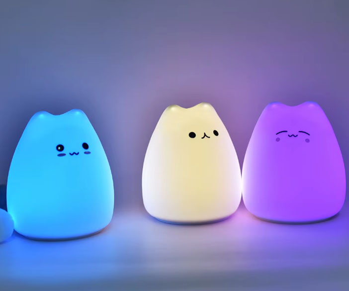 Luminária Pusheen Gato LED 7 cores para decoração de quarto 1