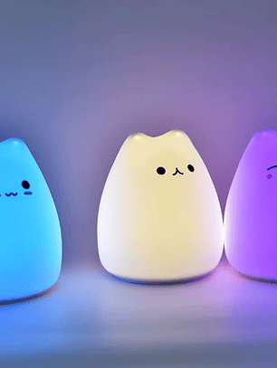 Luminária Pusheen Gato LED 7 cores para decoração de quarto