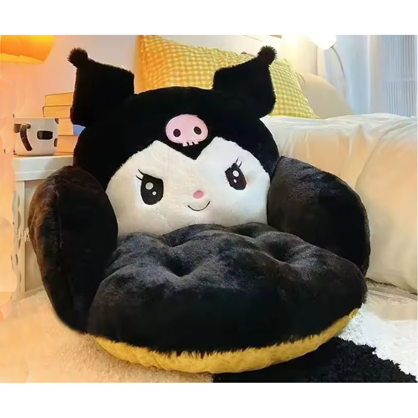 Almofada peluche com encosto grande e fofa do Cinnamoroll ou Kuromi Kawaii 2