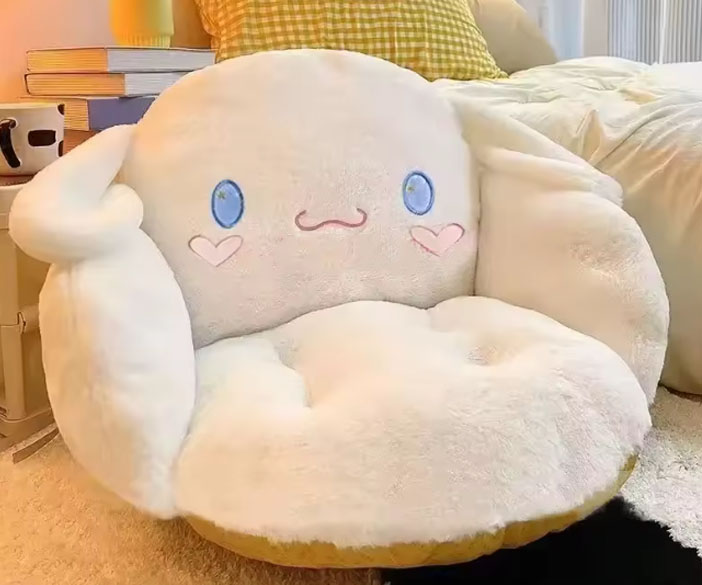 Almofada peluche com encosto grande e fofa do Cinnamoroll ou Kuromi Kawaii 3